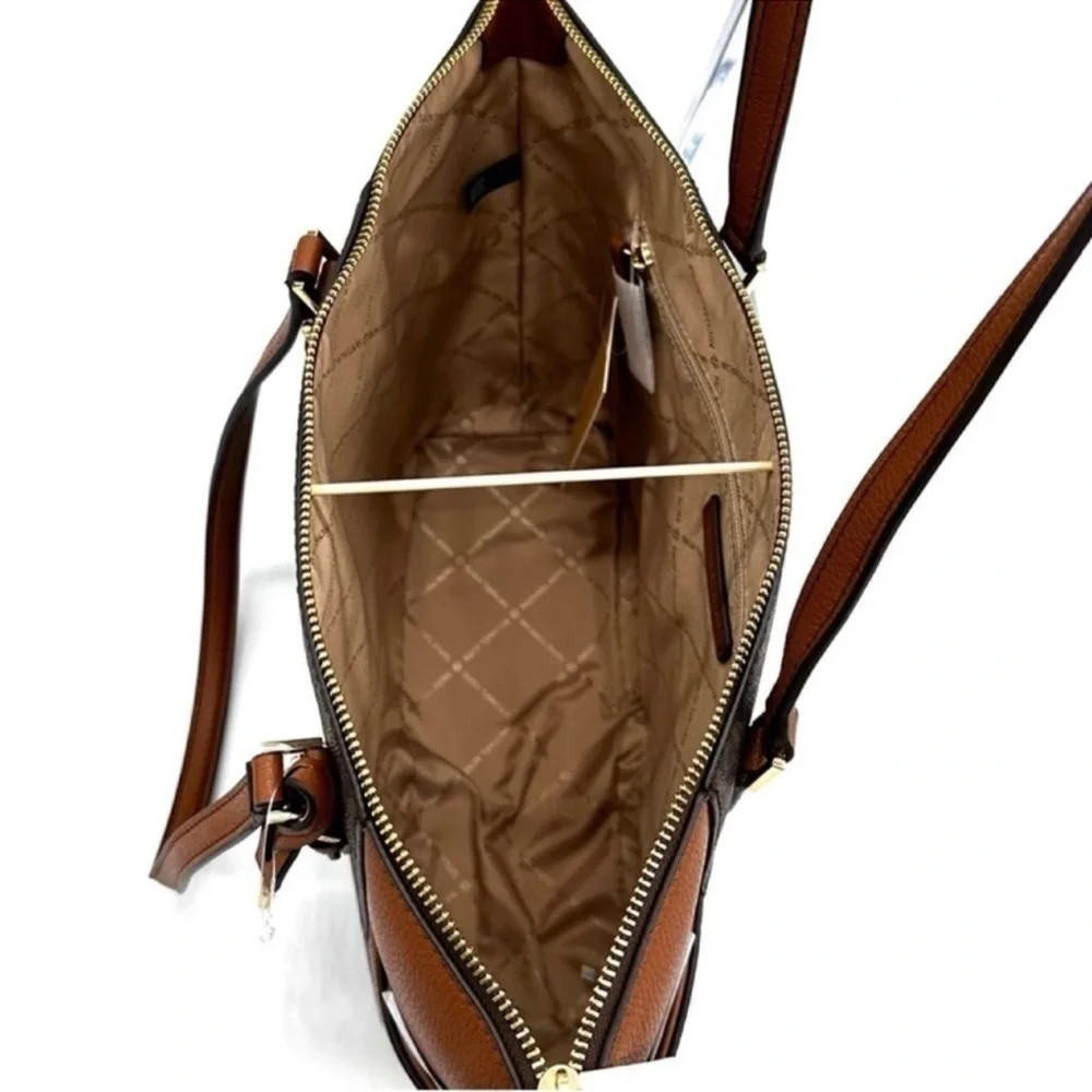Michael Kors Large Charlotte Tote Bag & Trifold Wallet Brown